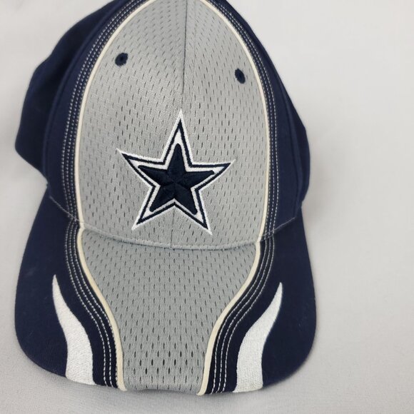 Dallas Cowboys Navy Blue/Grey Embroidered Logo Ball Cap OSFA Mesh - Picture 3 of 11